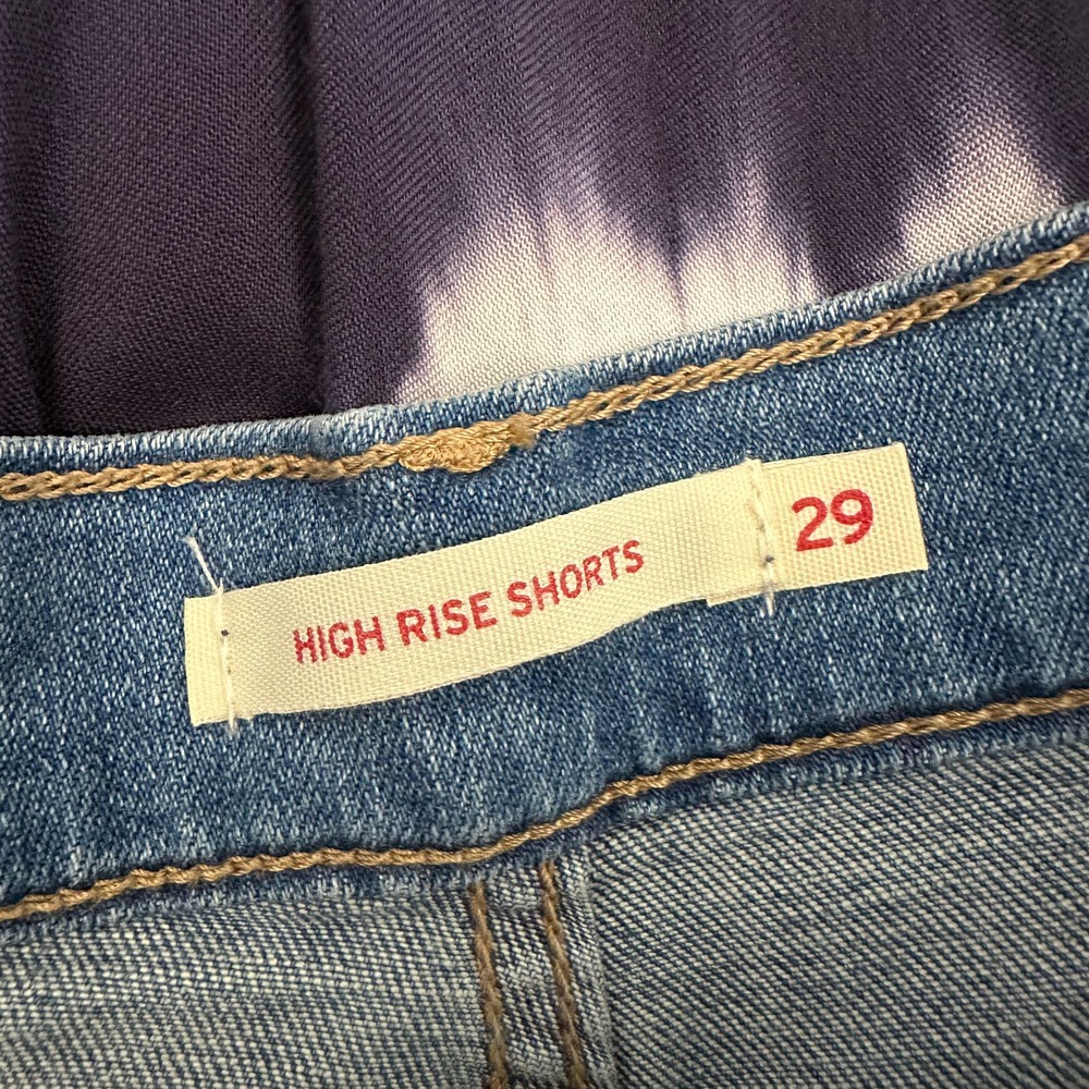 Levi's High Rise Shorts Blue Jean Short Distressed Size 29 - Picture 9 of 13